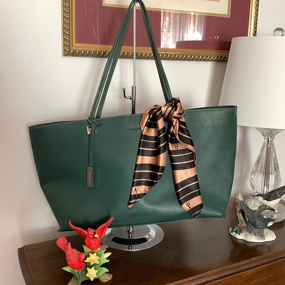 Ivanka Trump Green Tote Shoulder Bag with IV Logo on Scarf